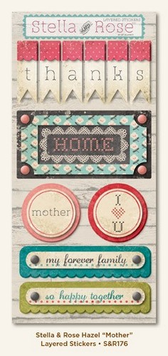 My Minds Eye - Stella and Rose - Hazel - "Mother" Layered Stickers