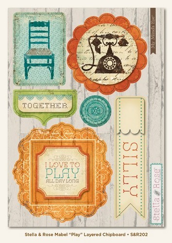 My Minds Eye - Stella and Rose - Mabel - "Play" Layered Chipboard