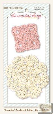 My Minds Eye - The Sweetest Thing - Tangerine - Sunshine Crocheted Doilies