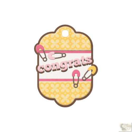 We R Memory Keepers - Baby Mine-Embossed Tag - Congrats Girl