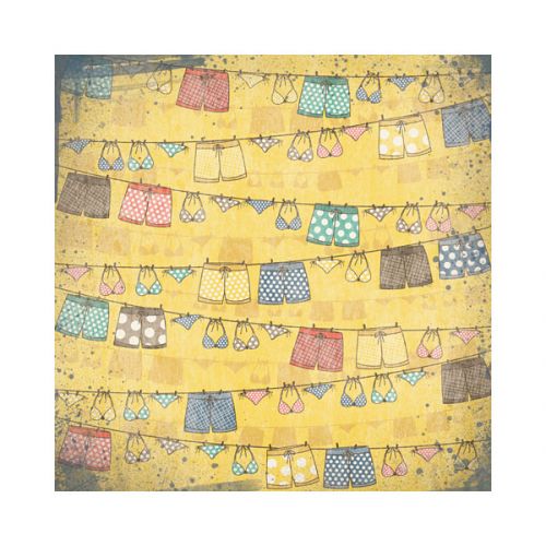 We R Memory Keepers - Down The Boardwalk - Glitter Designer Patterned Paper - Sea Breeze